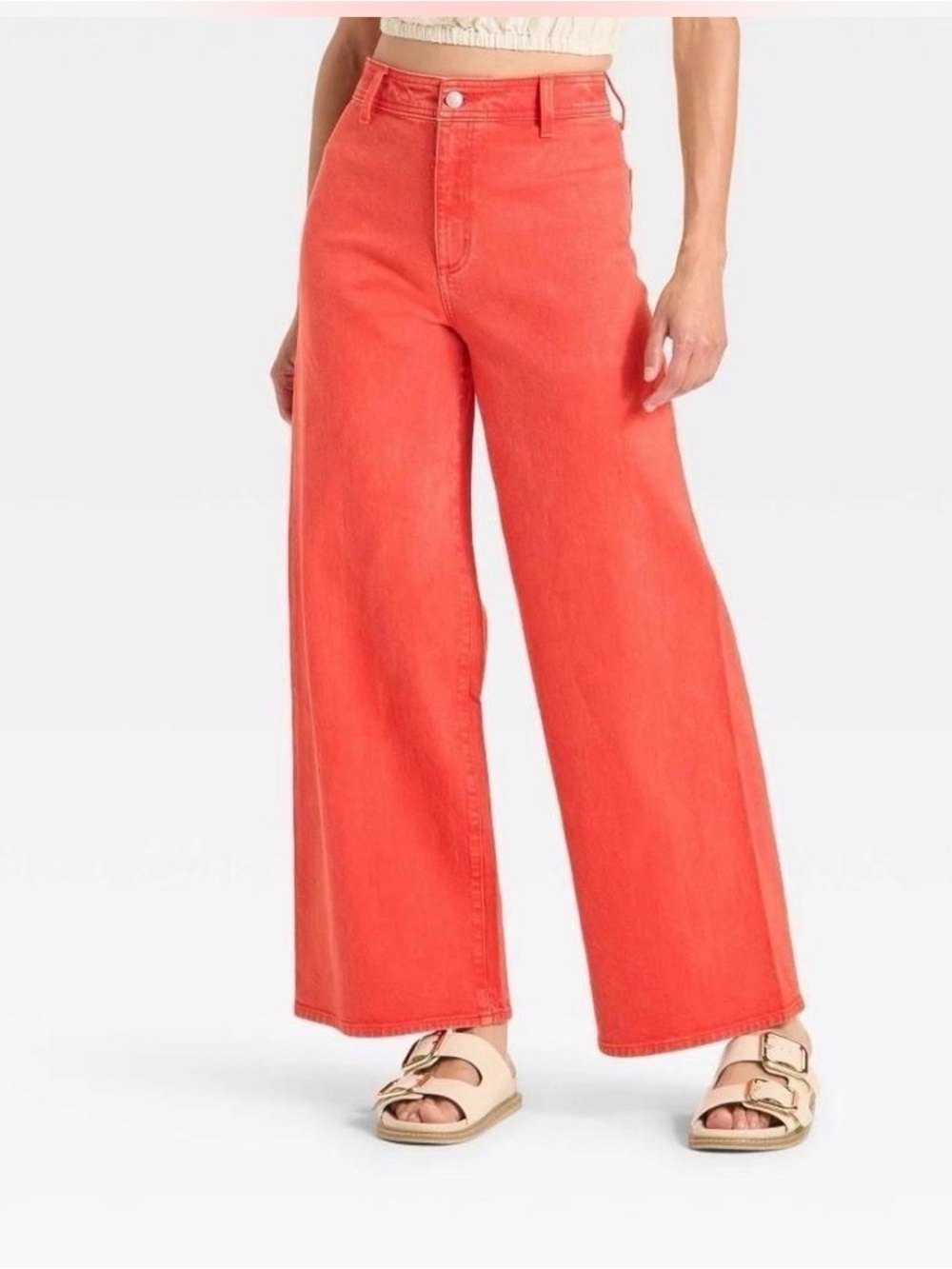 Universal Thread Wide Leg High-Rise Jeans in Light Red- Women Size 12